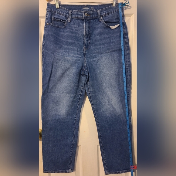 Old Navy OG Straight High Rise Jeans Size 14 Medium Wash Slimming Pockets - Picture 7 of 7
